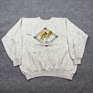 Vintage CIMA CORSA SQUADRA Cycling Graphic Sweatshirt Men's Grey Raglan Sleeve M